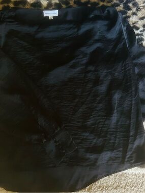 Gibson Latimer Black Satin V-Neck Blouse
